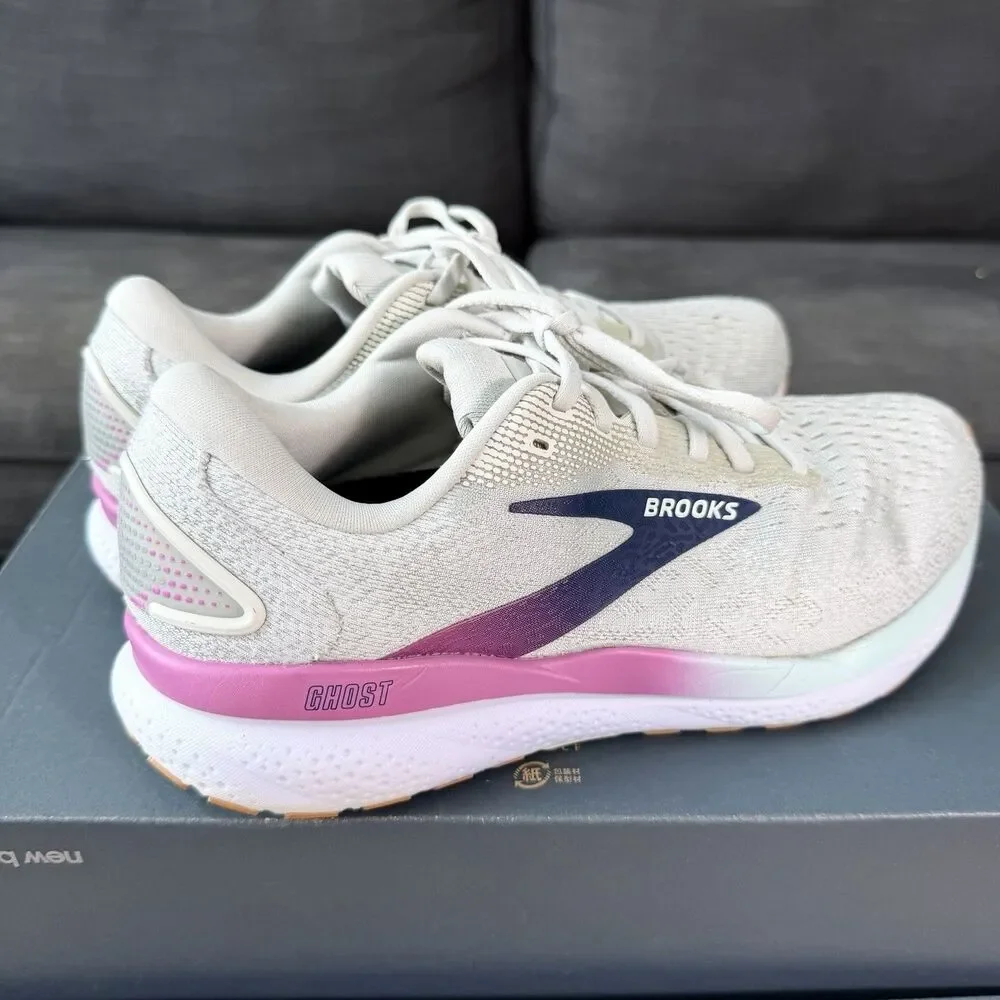Brooks Ghost 16 White Nitrogen Running Shoe Women's 9.5 Wide
